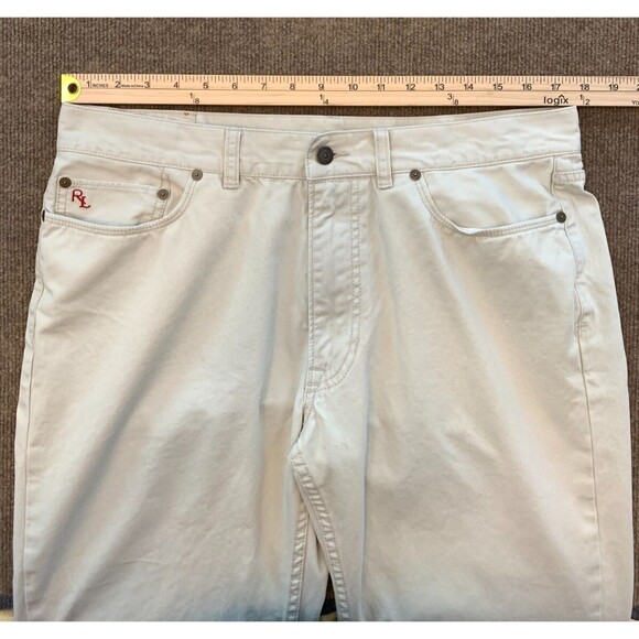 Polo Ralph Lauren Chino Pants Mens 35x32 Flat Front Khaki Straight Leg Preppy - Picture 4 of 8